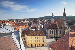 Western Transdanubia Prints: View of Main Square, Sopron, Western Transdanubia, Hungary, Europe