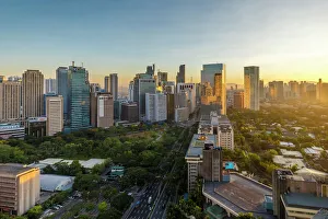 View of the Makati district in Manila at sunrise, Philippines, Southeast Asia, Asia
