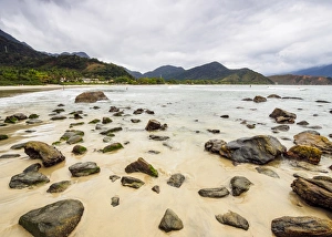 Boulder Prints: View of the Maresias Beach, State of Sao Paulo, Brazil, South America