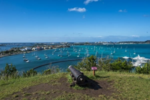 View over Marigot from Fort St. Louis, St. Martin, French territory, West Indies