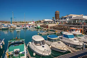 Aquarium Prints: View of marina and aquarium in Castillo Caleta de Fuste