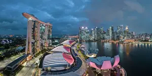 Marina Bay Prints: View of Marina Bay Sands and Singapore City skyline at night