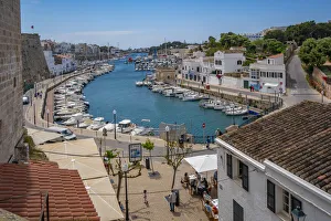 Menorca Prints: View of marina from an elevated position