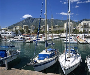 Costa Del Sol Prints: View across marina, Marbella, Andalucia, Costa del Sol, Spain, Europe