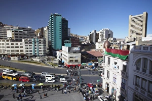 Bolivian Prints: View of Mariscal Santa Cruz Avenue, La Paz, Bolivia, South America
