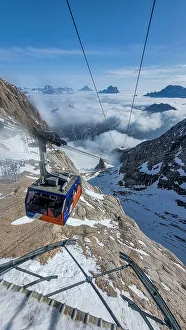 View from the Marmolada mountain over the Dolomites National Park, UNESCO World Heritage Site, South Tyrol, Italy, Europe