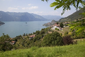 Lake Iseo Prints: View toward Marone from near Sale Marasino, Lake Iseo, Lombardy, Italian Lakes
