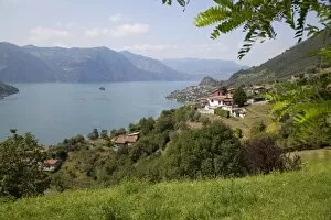 Images Dated 18th August 2011: View toward Marone from near Sale Marasino, Lake Iseo, Lombardy, Italian Lakes
