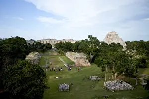 Maya Prints: View over the Mayan ruins of Uxmal, UNESCO World Heritage Site, Yucatan