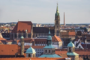 Nuremberg Prints: View over the medieval center of the town of Nuremberg, Bavaria, Germany, Europe