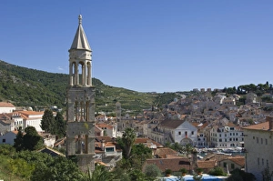 Hvar Prints: View over part of the medieval city of Hvar, island of Hvar, Dalmatia, Croatia, Europe