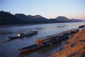 Mekong Prints: View of Mekong River at sunset