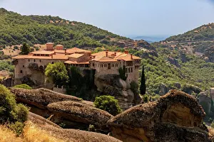 Monks Prints: View of the Meteora Monasteries, UNESCO World Heritage Site, Thessaly, Greece, Europe
