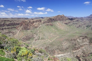 Barren Prints: View from Mirador de Fataga to the valley Barranco de Fataga