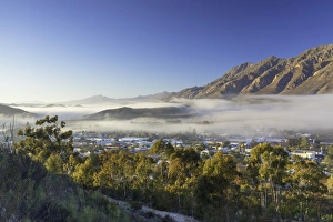 Meteorological Prints: View of mist over Montagu at dawn, Western Cape, South Africa, Africa
