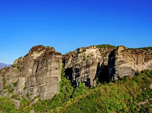 View towards the Monastery of Varlaam, Meteora, UNESCO World Heritage Site, Thessaly, Greece, Europe