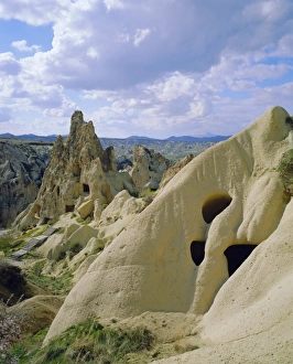 Goreme Prints: View of monastic dwellings in caves