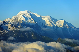 Massif Prints: View to Mont Blanc in France, Martigny, Valais, Swiss Alps, Switzerland, Europe