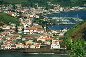Aerials Prints: View from Monte de Guia of Horta, Faial, Azores, Portugal, Atlantic, Europe