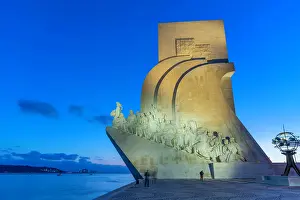 Aesthetic Prints: View of Monument to the Discoveries (Padrao dos Descobrimentos) at dusk