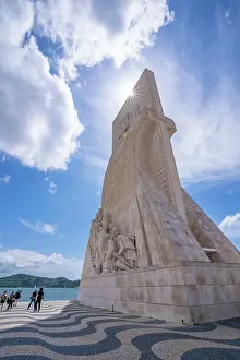 Excitement Prints: View of Monument to the Discoveries (Padrao dos Descobrimentos) on a sunny day
