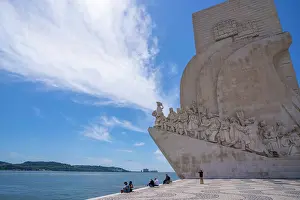 Bank Prints: View of Monument to the Discoveries (Padrao dos Descobrimentos) on a sunny day