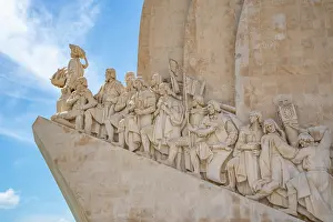 Figures Prints: View of Monument to the Discoveries (Padrao dos Descobrimentos) on a sunny day