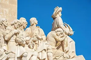 Figures Prints: View of Monument to the Discoveries (Padrao dos Descobrimentos) on a sunny day