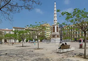 Spanish Culture Gallery: View of monument in Plaza de la Merced, Malaga, Costa del Sol, Andalusia, Spain, Europe