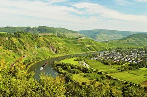 Moselle River Prints: View of Moselle River (Mosel) and Puenderich village