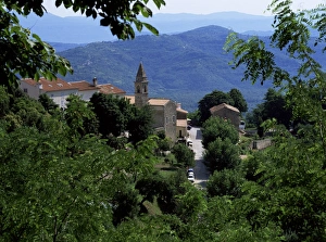 Motovun Prints: View of Motovun from castle, Istria district, Croatia, Europe