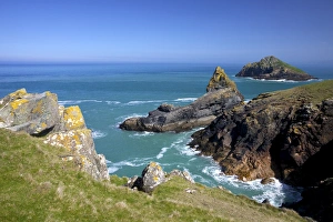 Isle Prints: View of the Mouls off Rumps Point, Pentire Headland, Polzeath, North Cornwall