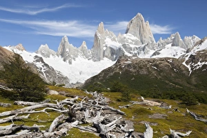 View of Mount Fitz Roy on Laguna de Los Tres trail, El Chalten, Patagonia, Argentina