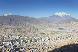 View of Mount Illamani and La Paz, Bolivia, South America