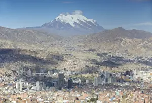 Bolivian Prints: View of Mount Illamani and La Paz, Bolivia, South America