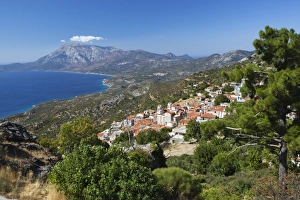 Samos Prints: View to Mount Kerketeas and south west coast, Spatharaioi, Samos, Aegean Islands, Greece