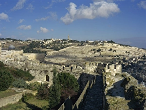 Ramparts Prints: View of Mount of Olives, Jerusalem, Israel, Middle East