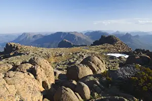 View from the top of Mount Ossa, 1617m, Tasmanias highest mountain on the Overland Track