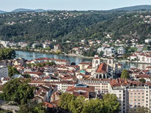 Auvergne Rhone Alpes Prints: View from Mount Pipet on to the ancient town of Vienne