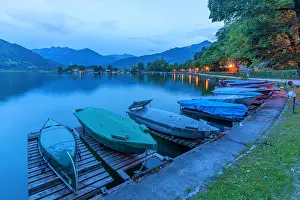 Ripples Prints: View of mountains and Lake Zell at dusk, Zell am See, Salzburg, Austria, Europe