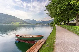 Hour Prints: View of mountains and Lake Zell during golden hour, Zell am See, Salzburg, Austria, Europe