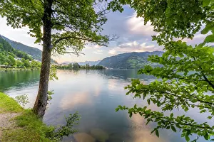 Relax Prints: View of mountains and Lake Zell during golden hour, Zell am See, Salzburg, Austria, Europe
