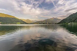 Hour Prints: View of mountains and Lake Zell during golden hour, Zell am See, Salzburg, Austria, Europe