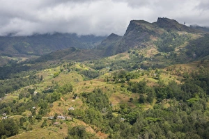 Maubisse Prints: View over the mountains of Maubisse from the Pousada de Maubisse