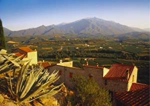 Pyrenees Orientales Prints: View of Mt Canigou From a Rustic Village, Pyrenees Orientales, Languedoc-Rousillon, France