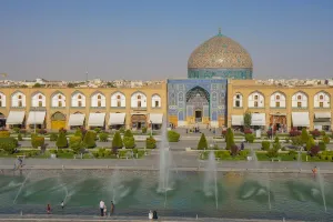 Imam Prints: View across Naqsh-e (Imam) Square, UNESCO World Heritage Site, from Ali Qapu Palace