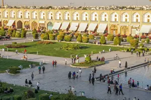 View across Naqsh-e (Imam) Square, UNESCO World Heritage Site, from Ali Qapu Palace