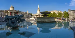 Trafalgar Square Prints: View of The National Gallery, St. Martins-in-the-Fields church