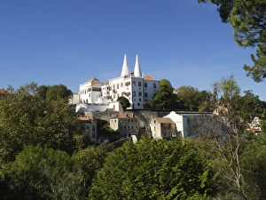 Royal Residence Prints: View of the National Palace with its conical towers, Sintra, near Lisbon, Portugal
