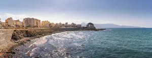 Recreational Prints: View of Natural History Museum and coastline during sunny day in Heraklion, Crete, Greece